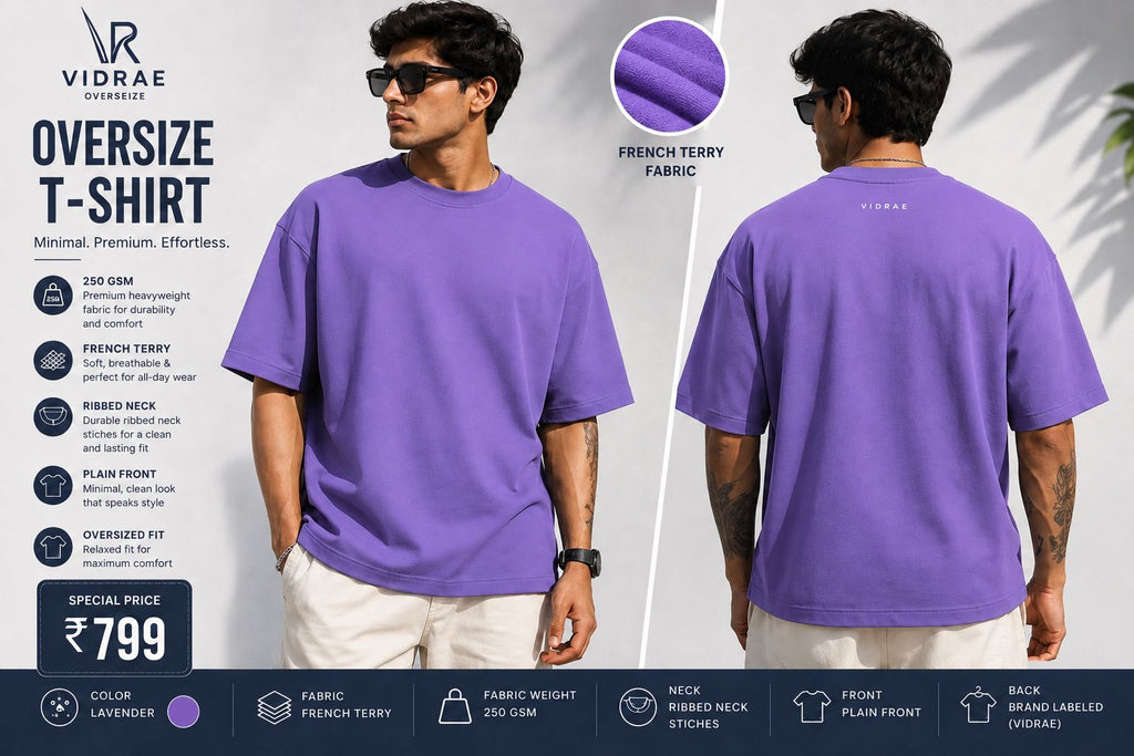 VIDRAE LAVENDER OVERSIZED TEES