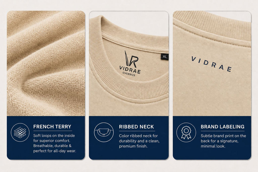 VIDRAE BEIGE OVERSIZED TEES
