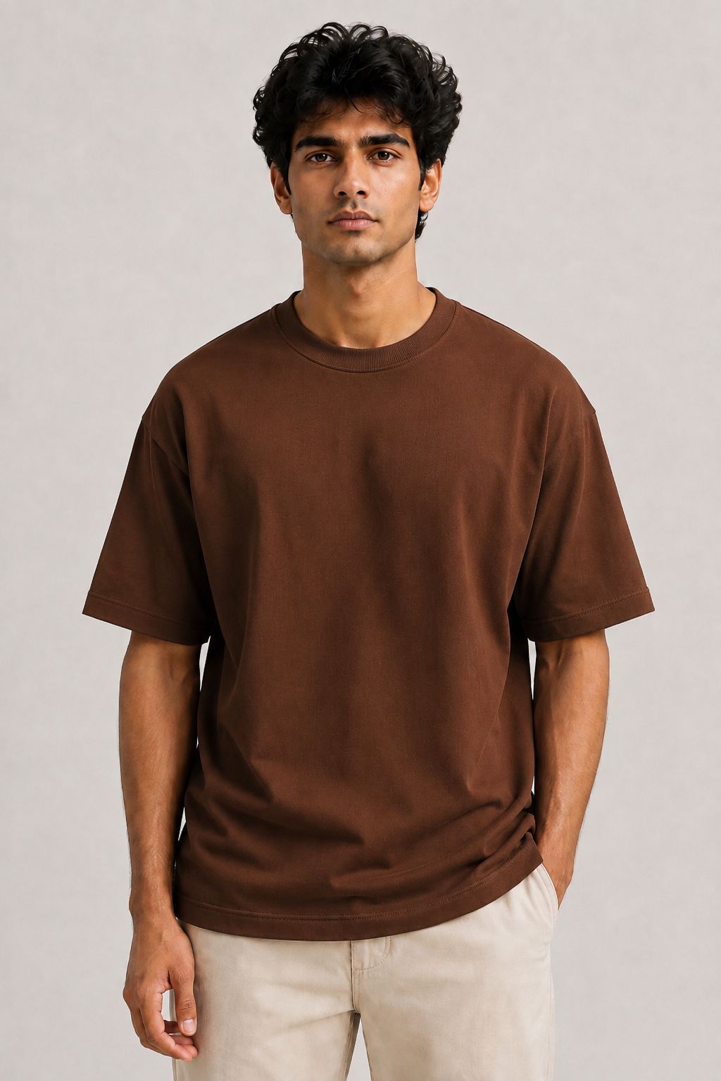 VIDRAE BROWN OVERSIZED TEES