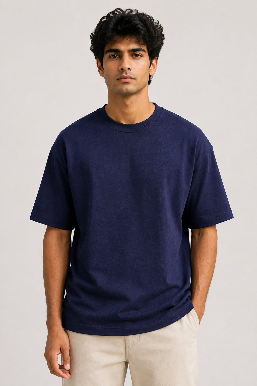 VIDRAE NAVY BLUE OVERSIZED TEES