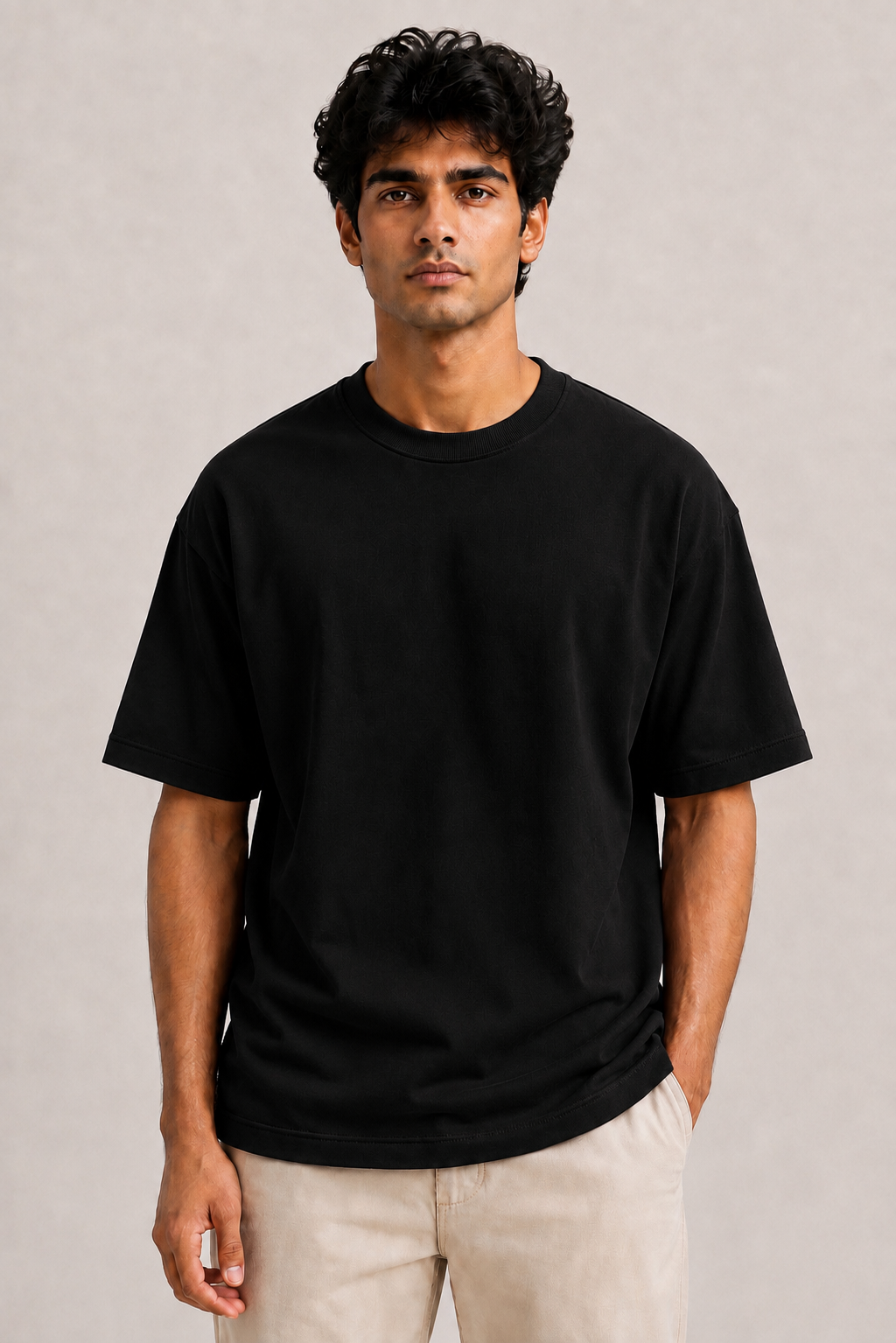 VIDRAE BLACK OVERSIZED TEES