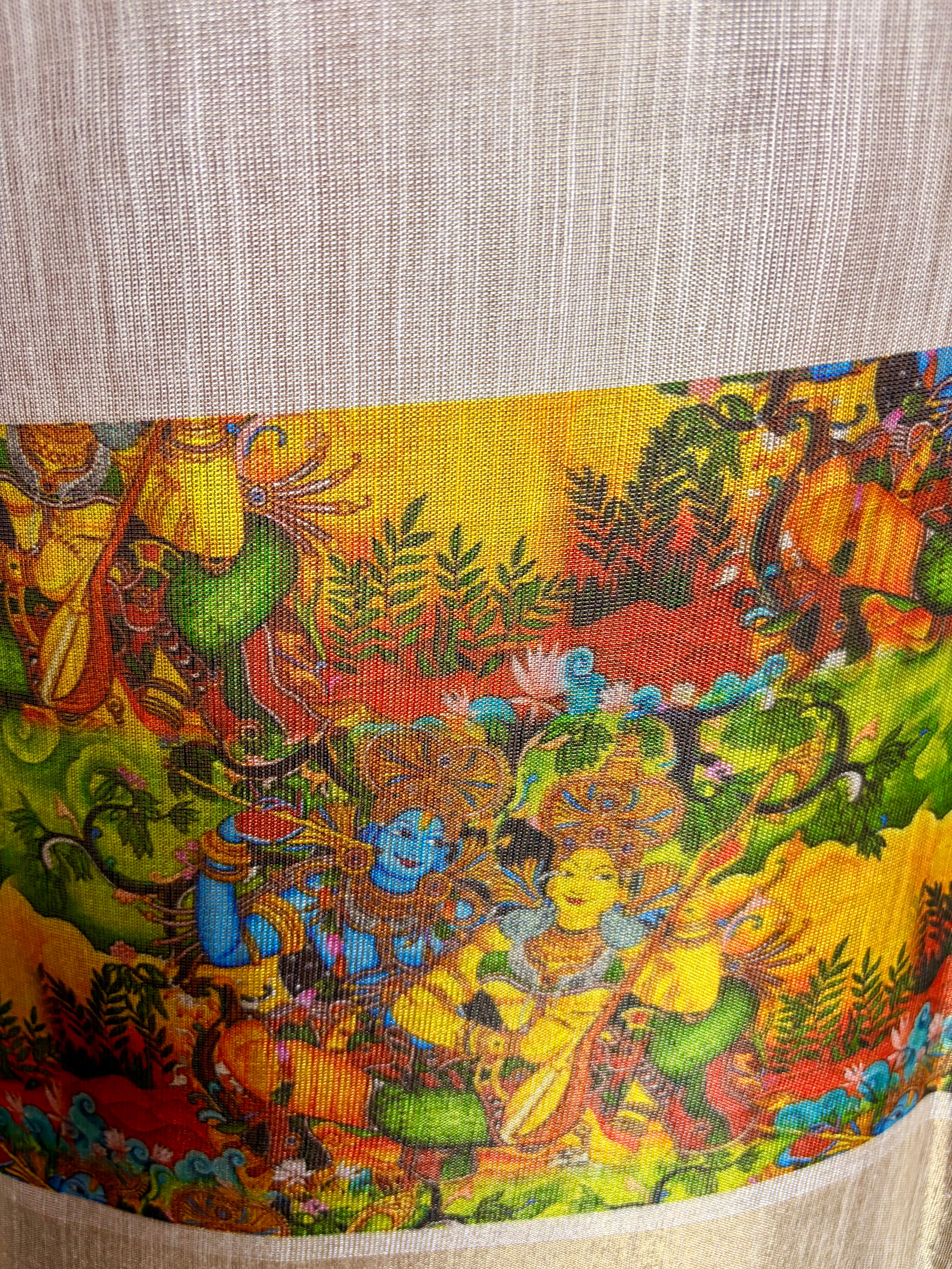 Light Tissue Mural Saree