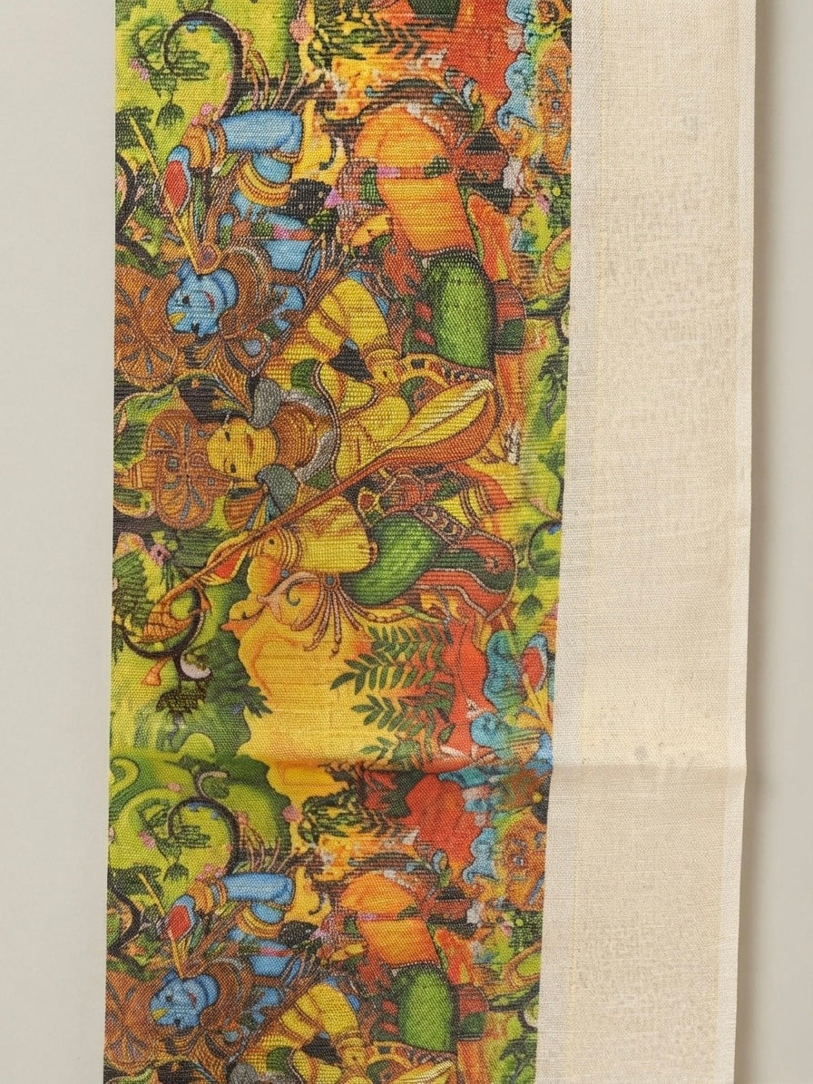 Light Tissue Mural Saree
