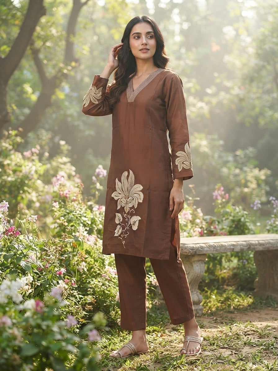 Co-ord set Chanderi Silk
