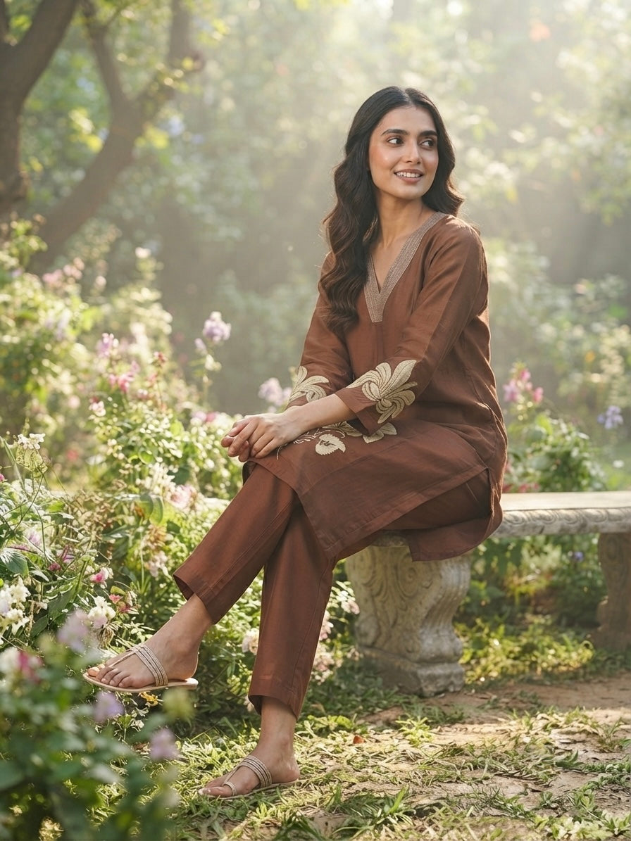 Co-ord set Chanderi Silk
